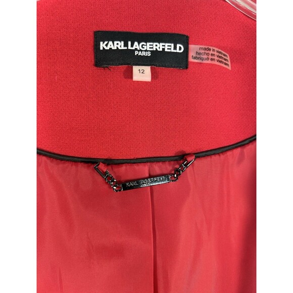 Karl Lagerfeld Women's Long Jacket Blazer Size 12 Red - Picture 9 of 10